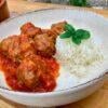 PLATO ALBÓNDIGAS EN SALSA CON ARROZ