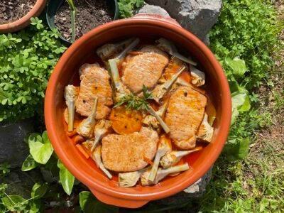 ALCACHOFAS ESCABECHADAS con Lomo