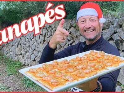 Aperitivo Navideño de Gambas al Ajillo en Hojaldre